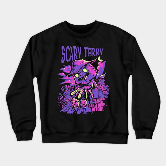 Scary Terry Graphic Design Crewneck Sweatshirt by Planet of Tees